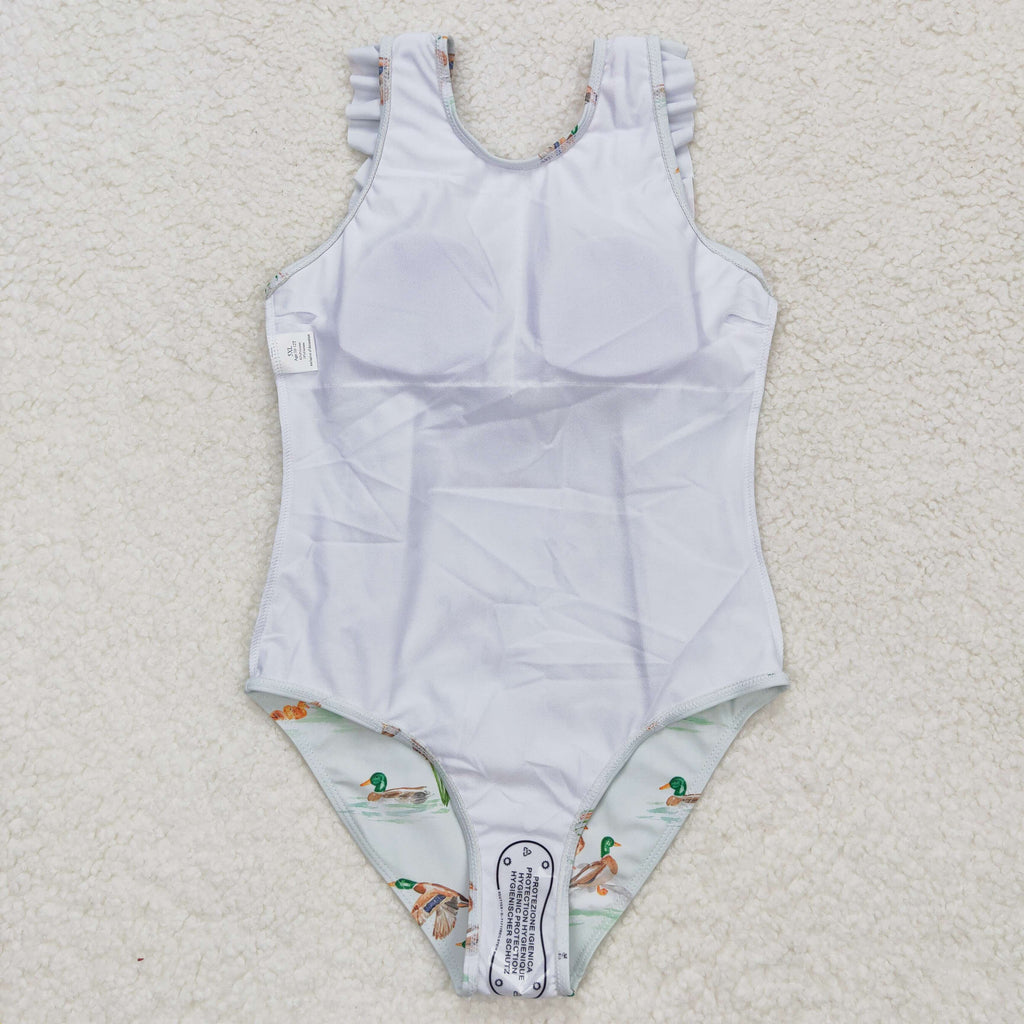 duck print one piece swimsuit