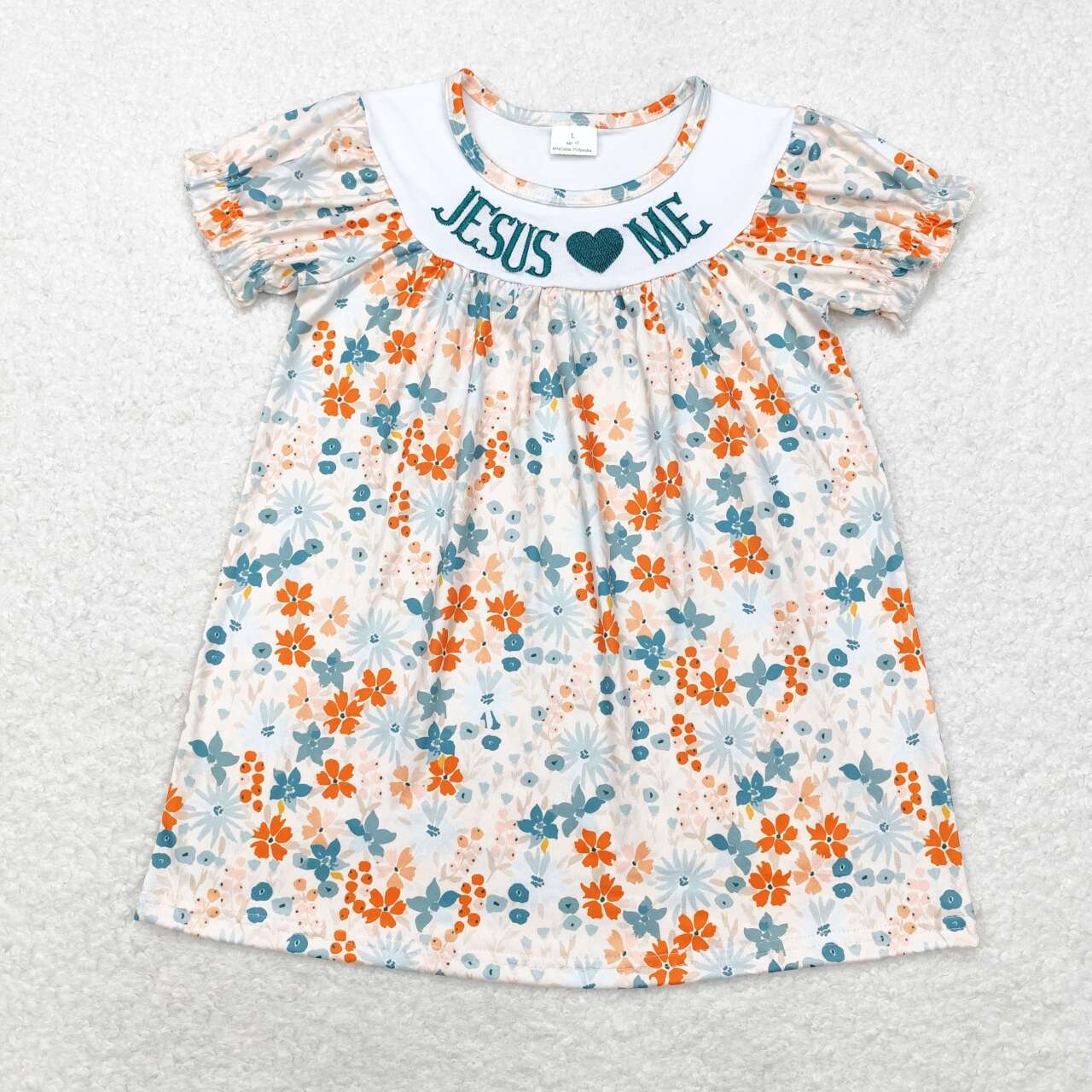 jesus love me floral dress kids dresses