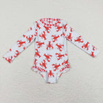 girl one pieces crawfish rash guard swimsuit