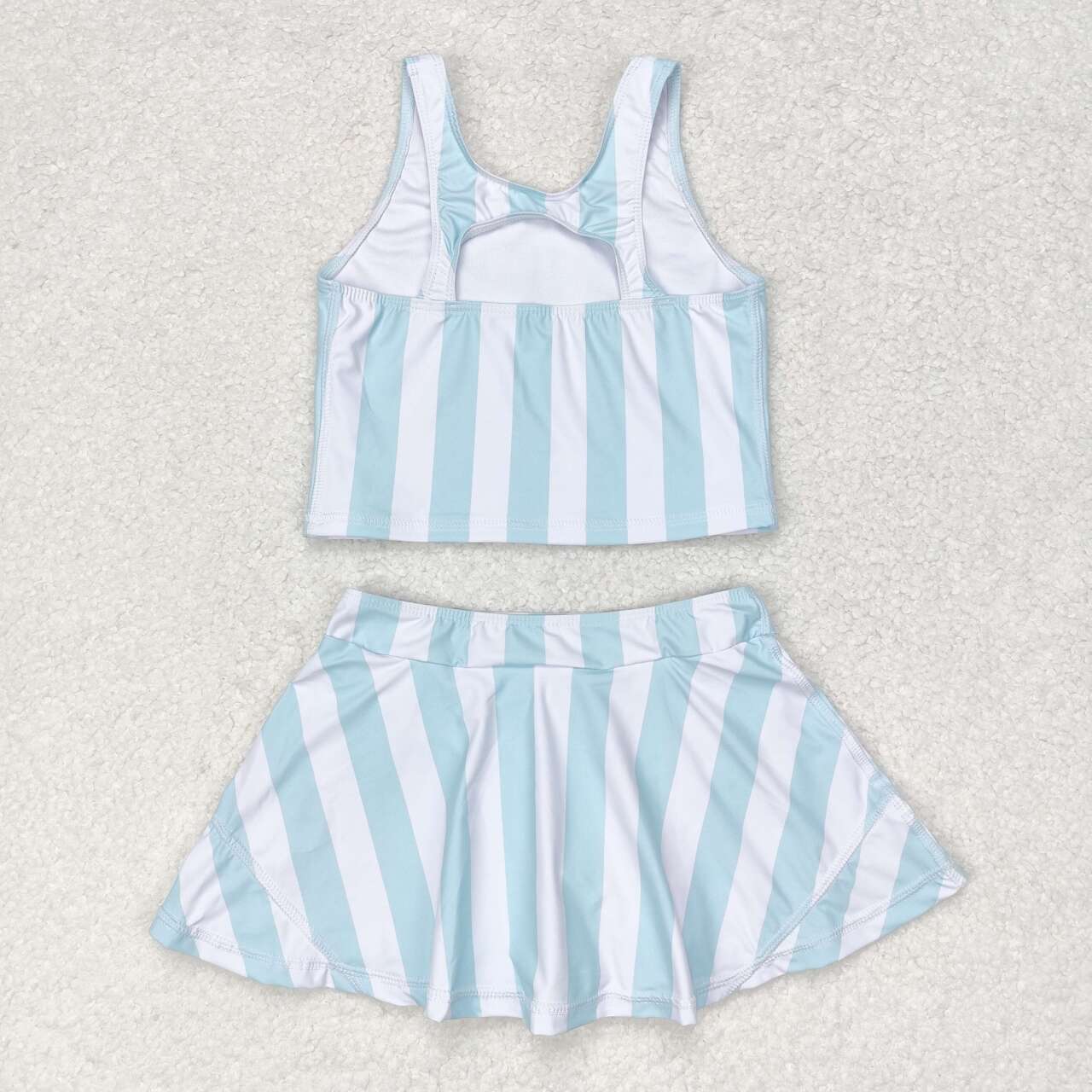 blue stripes skort outfit girls summer clothes