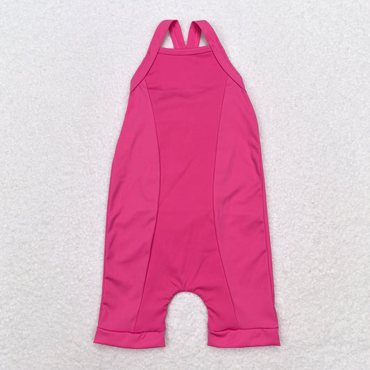 solid hot pink one piece activewear