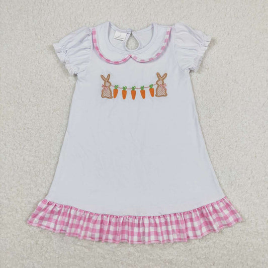 carrot embroidery girl easter dress white