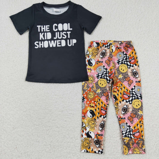 black tee and legging set outfits boys clothing