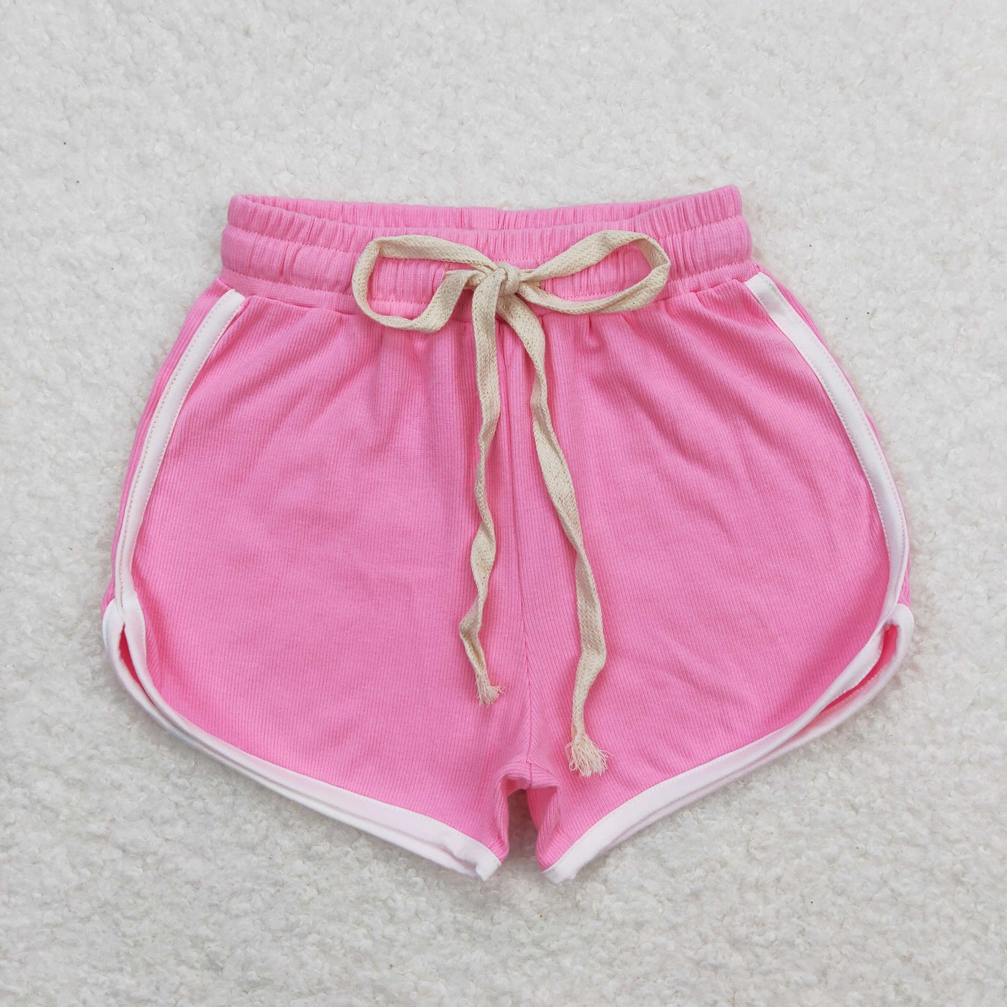 solid pink color cotton echt mulberry shorts