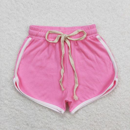 solid pink color cotton echt mulberry shorts