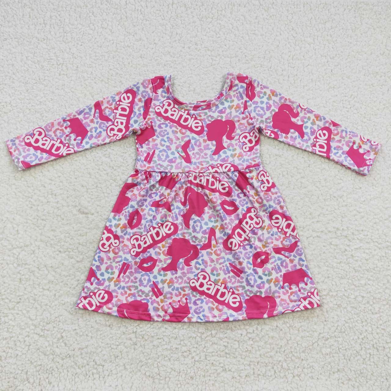 Long sleeve leopard barbie dress