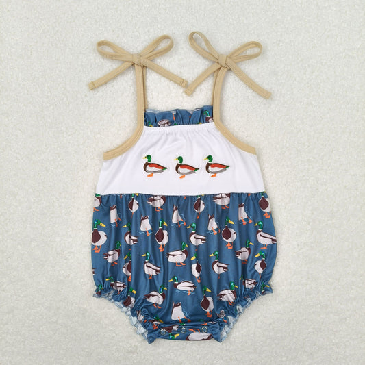 baby girl embroidery duck strap bubble