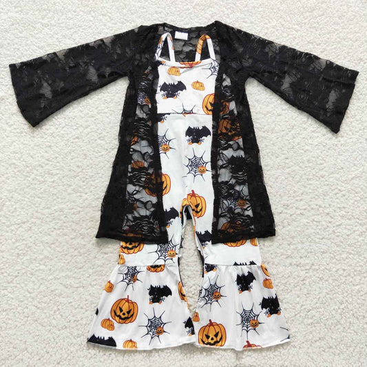 Halloween 2 pieces jumpsuit and black cardigan outfit