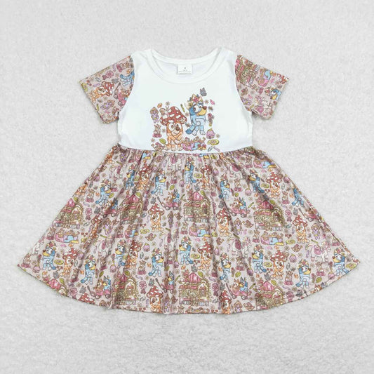 baby girl short sleeve mushroom blu*y dress