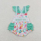 leopard mama's girl embroidery cross back ruffle bubble
