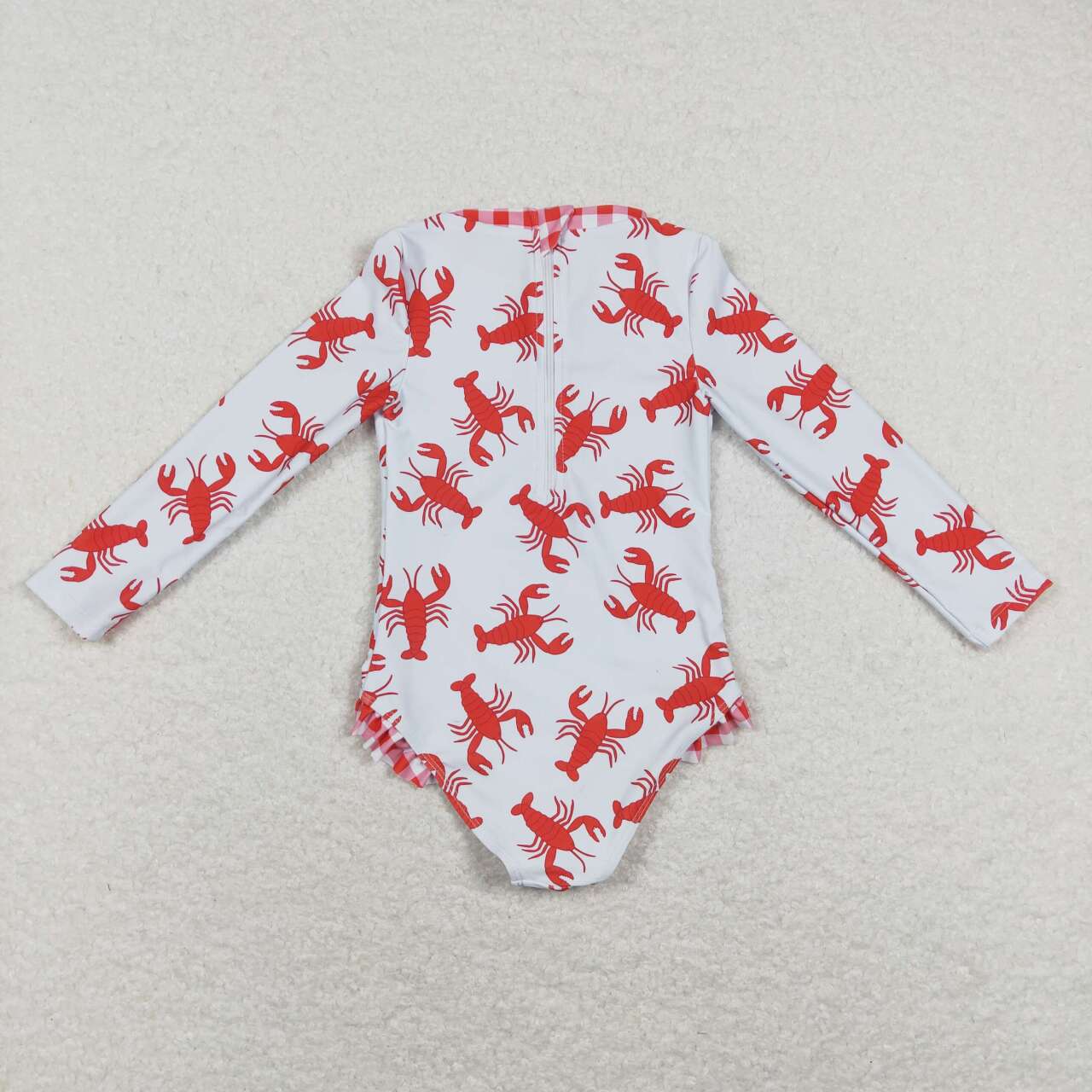 girl one pieces crawfish rash guard swimsuit