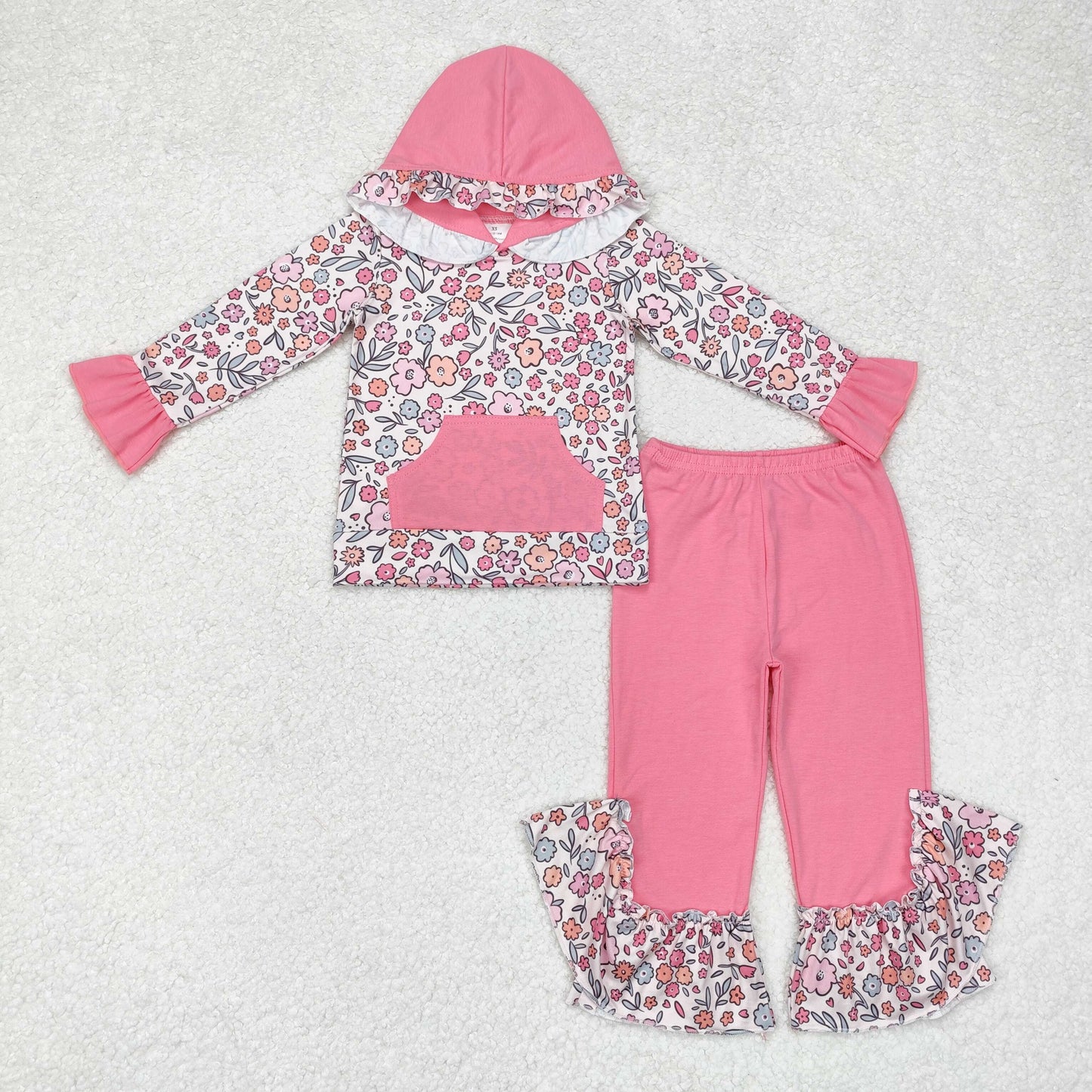 toddler gilr fall floral hoodies pink outfit