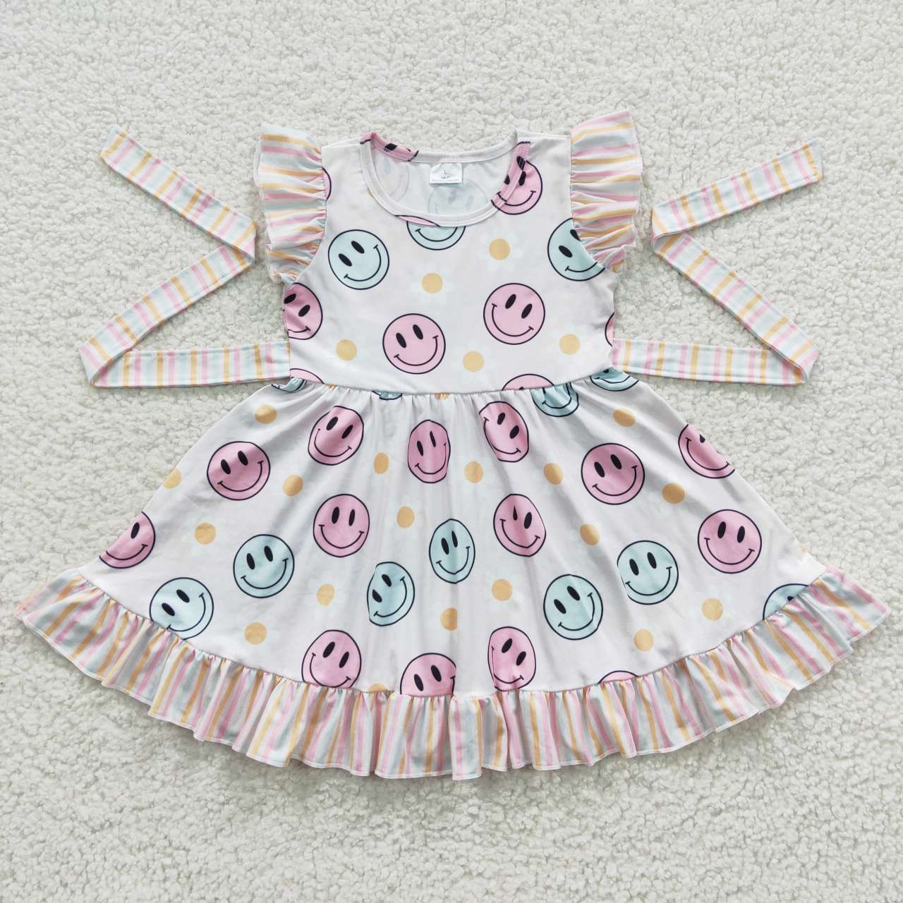 smiley twirl dress with sash