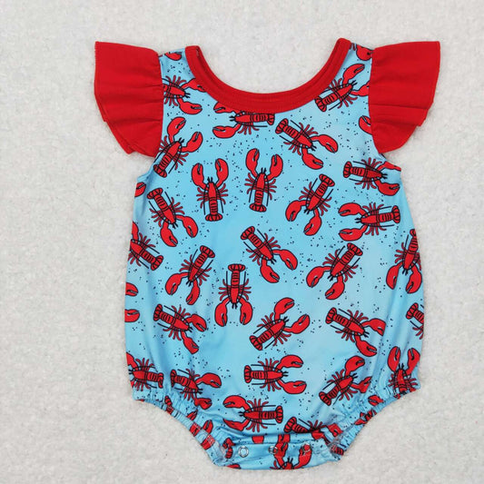 flutter sleeve baby girl crawfish bodysuit