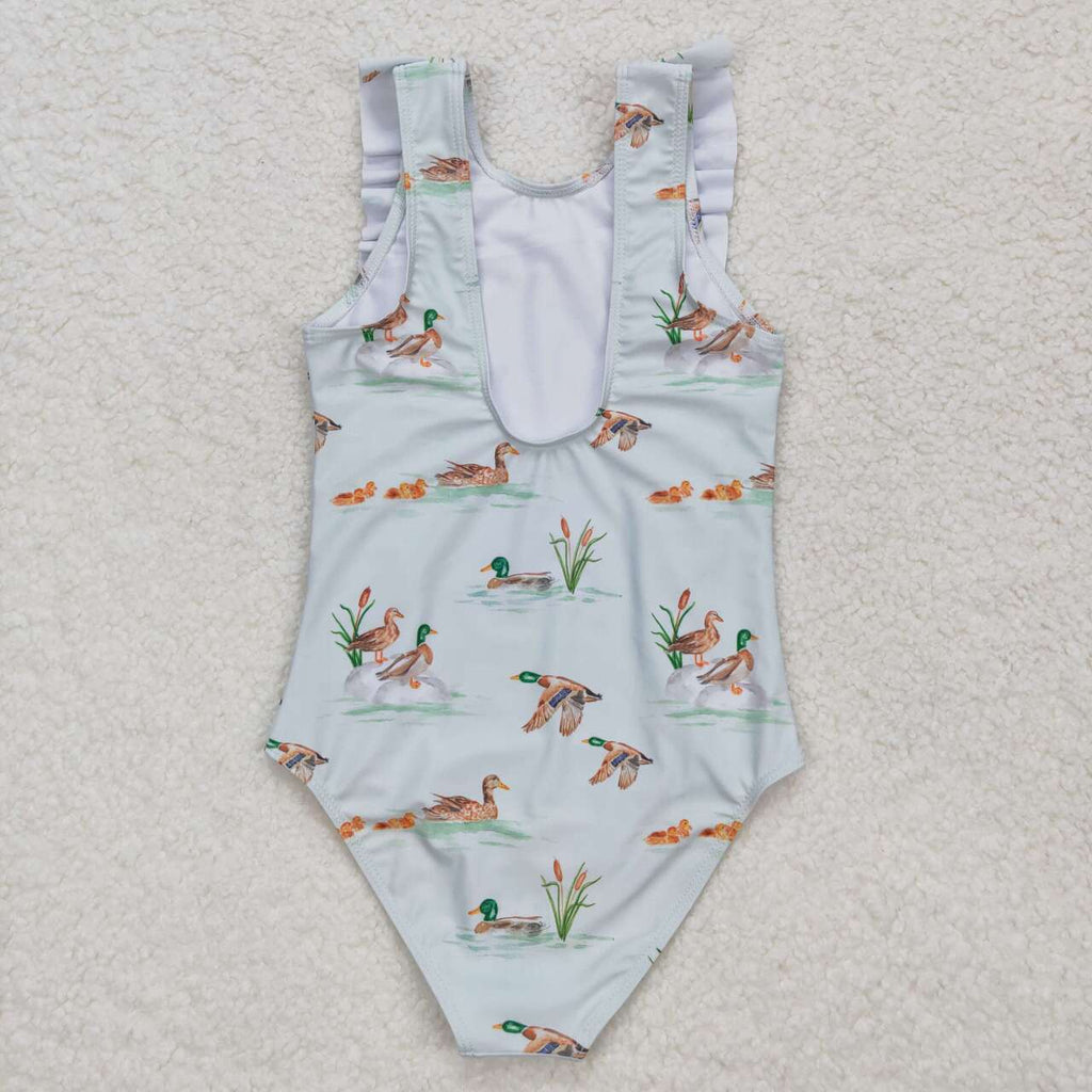 duck print one piece swimsuit