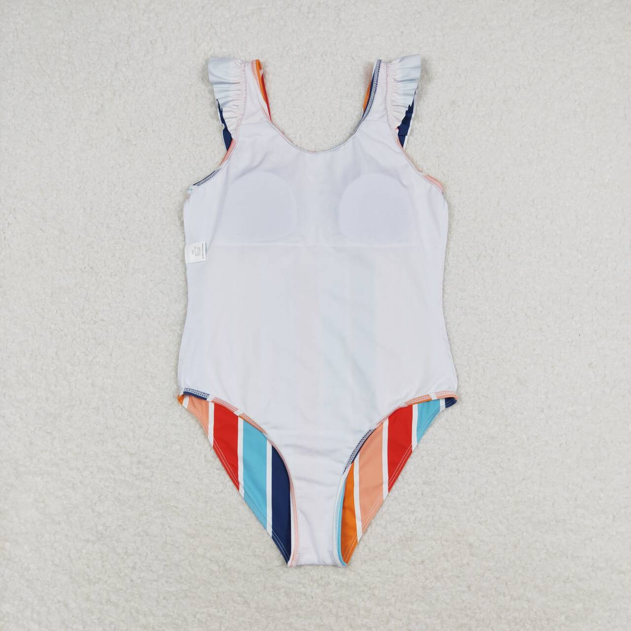 colorful striped one piece swimsuit