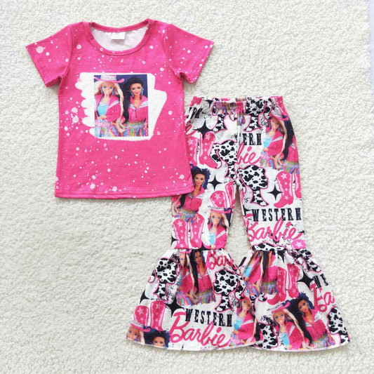 Kids girl hot pink barbie bells set