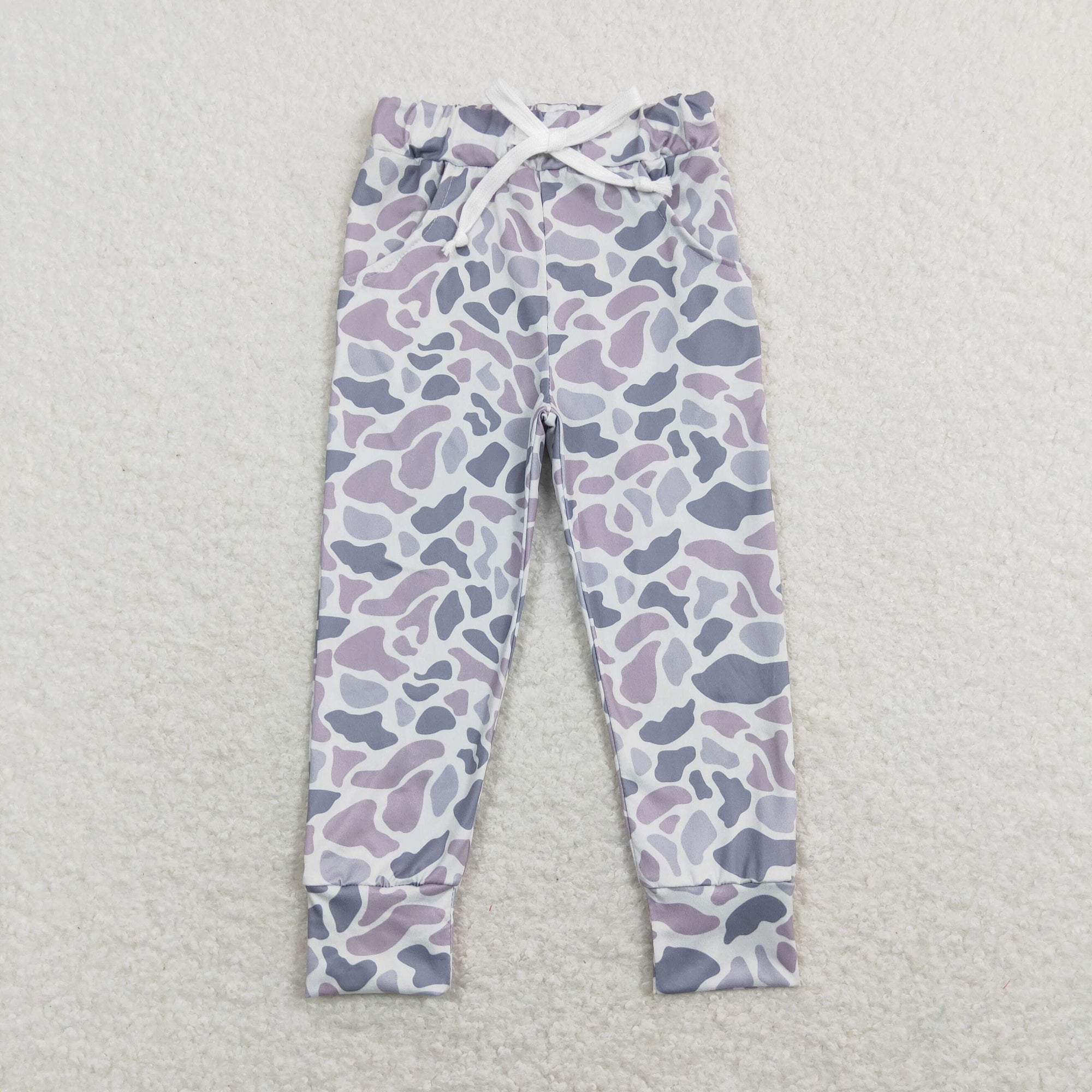 kids boy gray camo pants with pocket