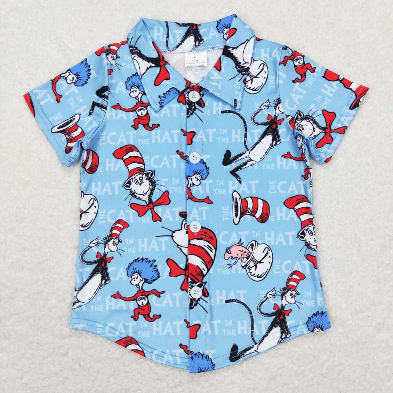 dr seuss button t-shirt boys top