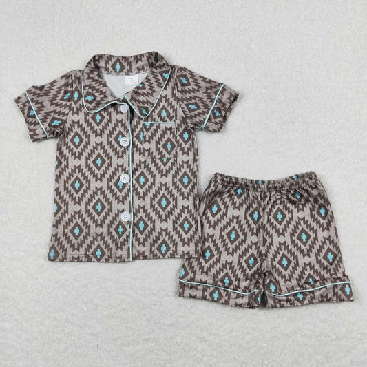 western aztec kids shorts pajama outfit summer clothing