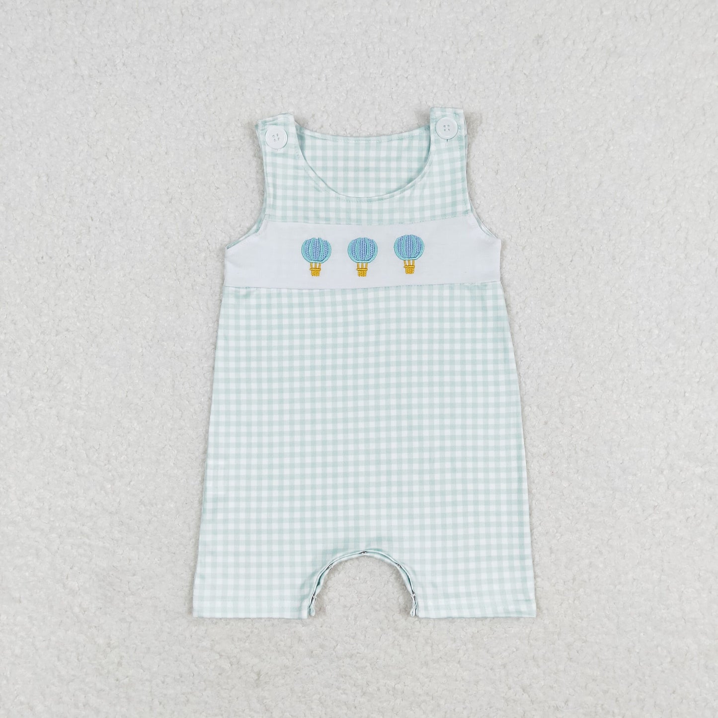 gingham balloon embroidery tank bubble baby clothes