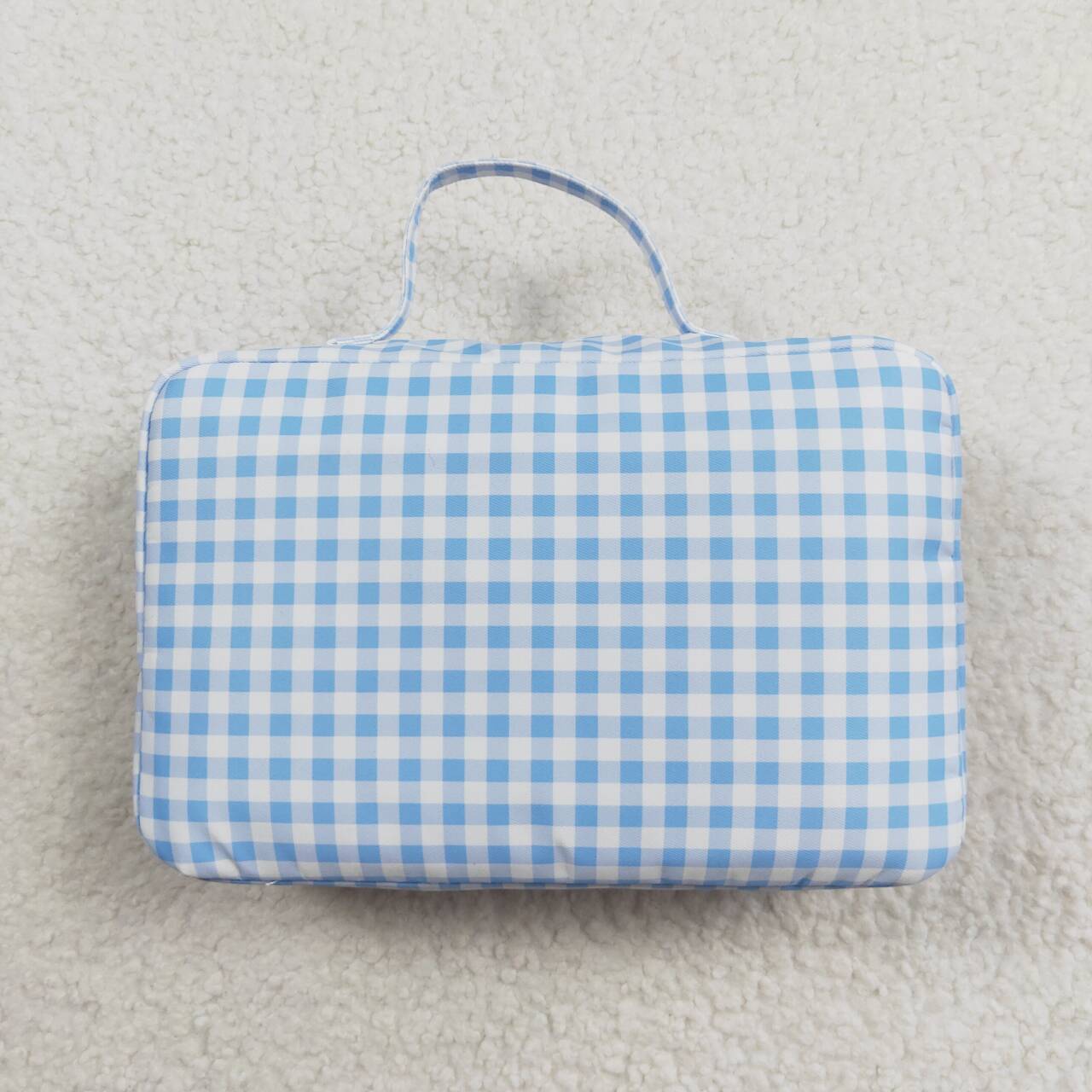 blue gingham lunch box