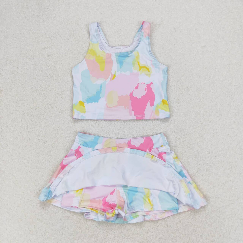 tie dye skort girls swimsuit