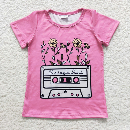 Pink tape t-shirt for little girl
