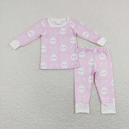 girls easter pink rabbit pajama outfit