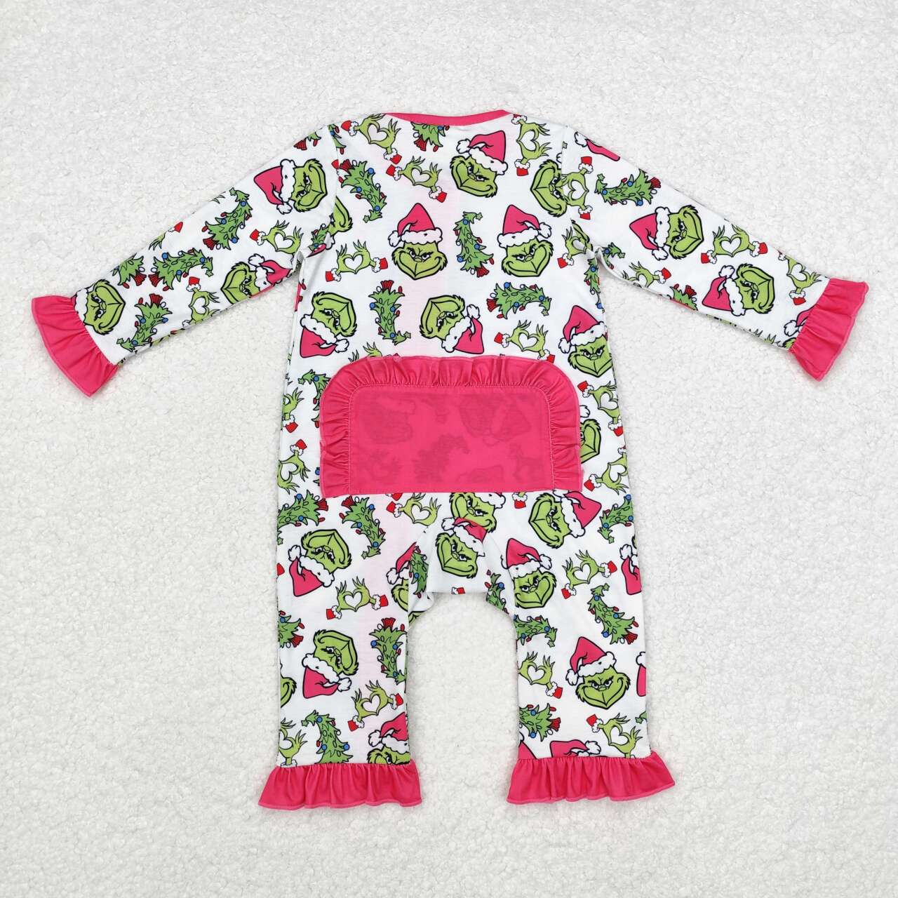 girl grinchey bamboo sleeper pink
