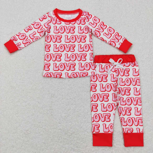 loved letters kids valentine's day pajama outfit