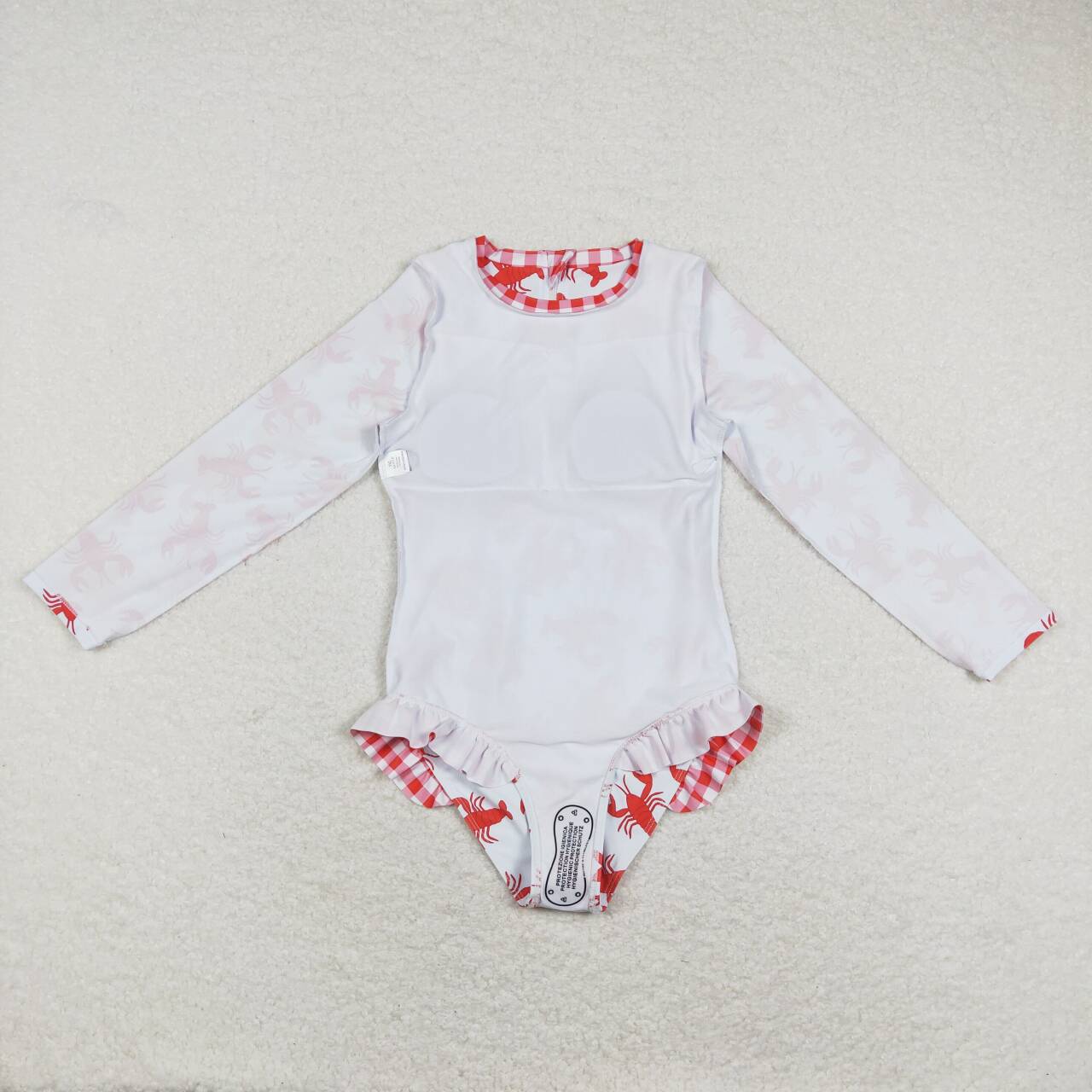 girl one pieces crawfish rash guard swimsuit