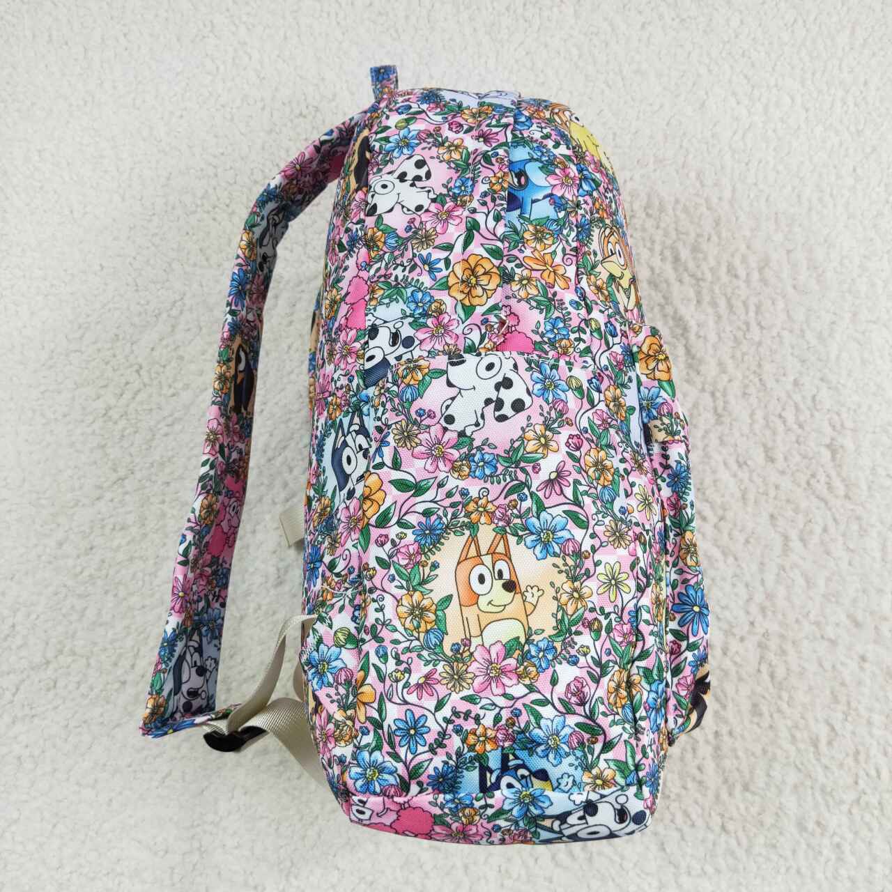 blu*y&flower print children backpack