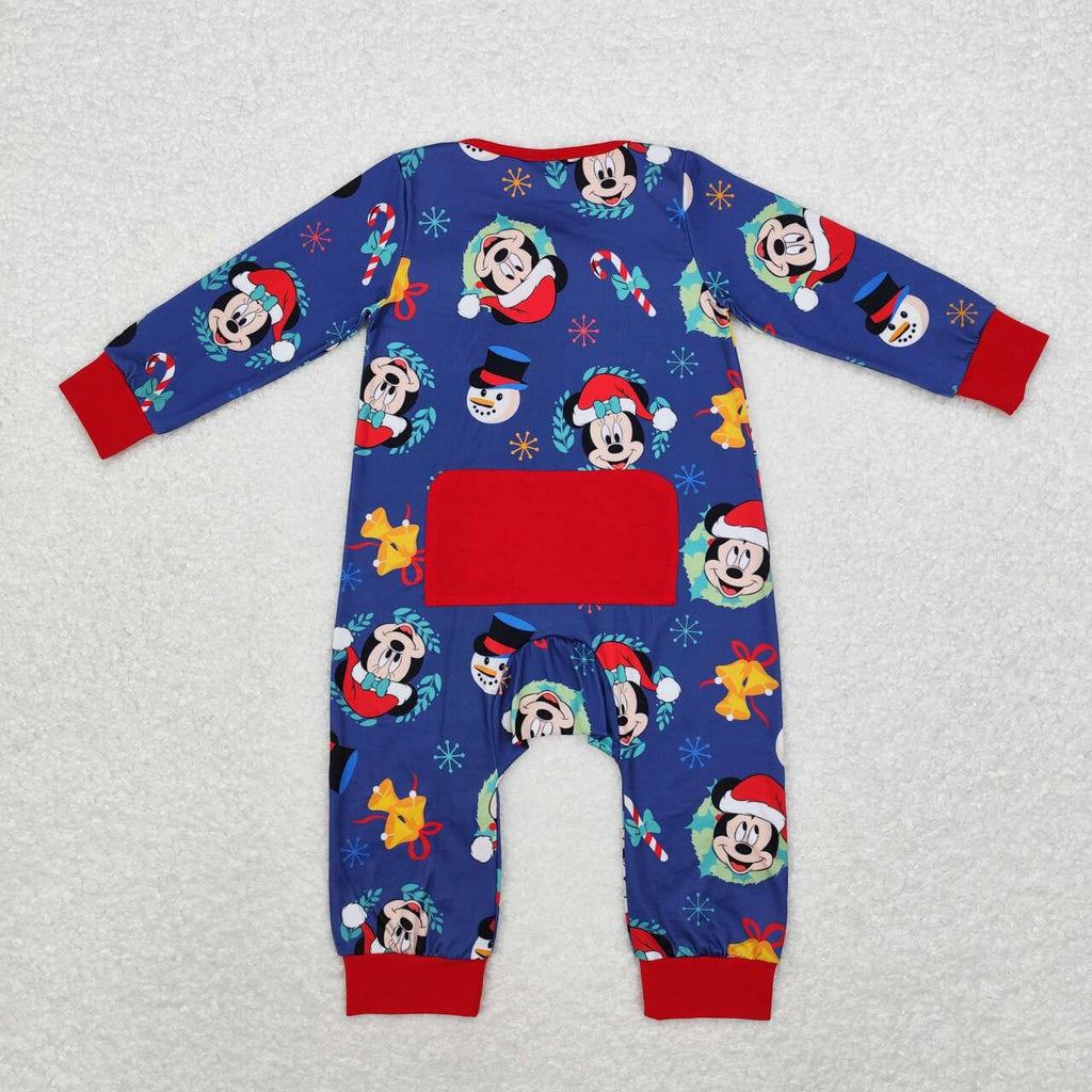 santa mouse snowman zip sleeper boy