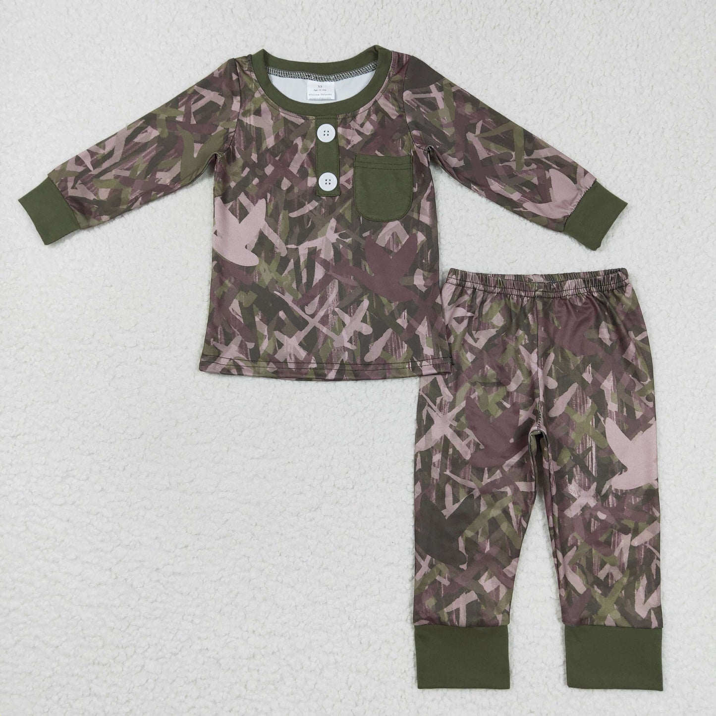 2pieces boys pajama camo print