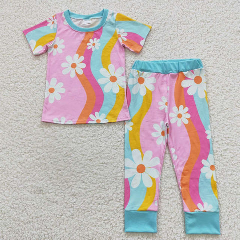 Bright Wavy Summer Daisy Print Set