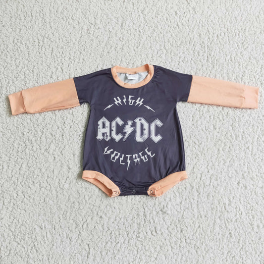 baby AC/DC long sleeve romper