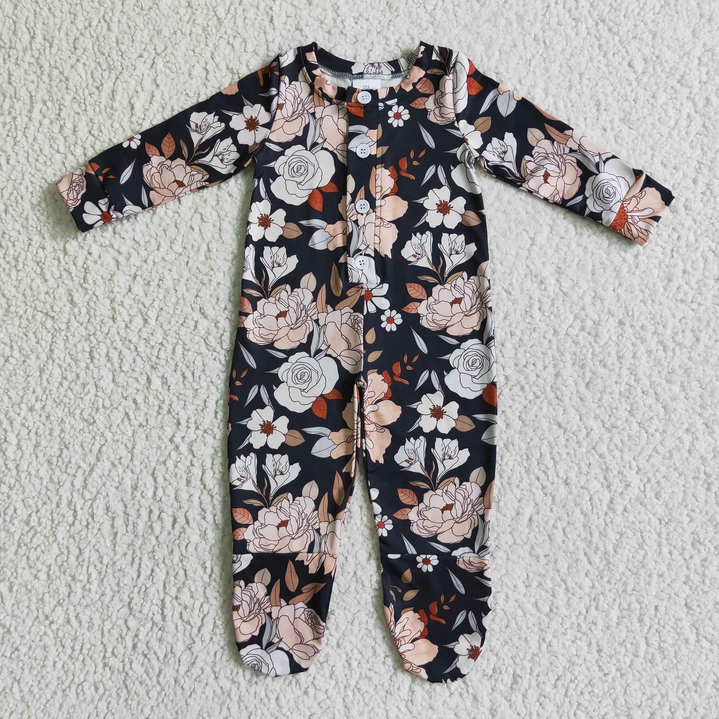 baby floral button romper