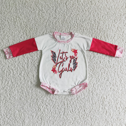 lightning let's go girl white baby romper