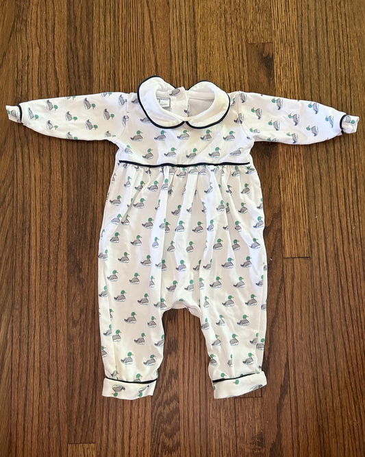 Pre order duck print fall baby girl rompers