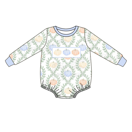 Pre order fall long sleeve pumpkin baby boy bodysuit