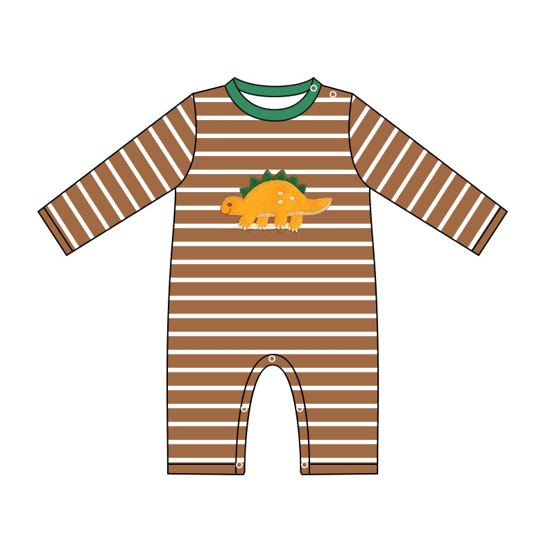 Pre order  long sleeve baby boy romper dinosaur