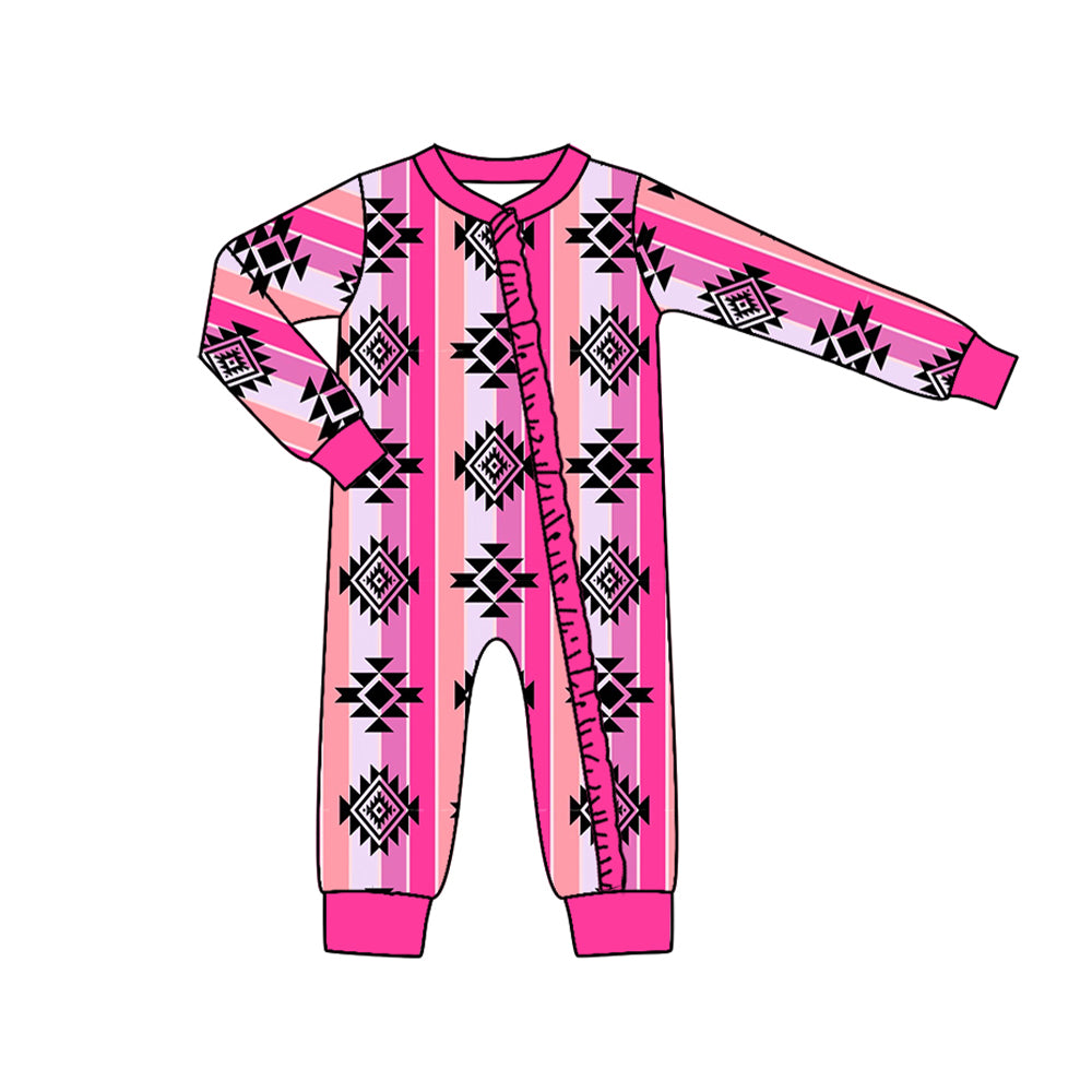 Pre order pink aztec baby romper