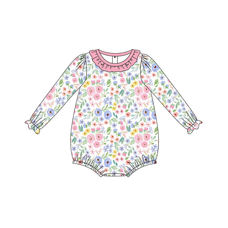 Pre order baby girl fall floral bubble