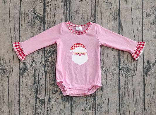 Pre order pink long sleeve santa bubble (do embroidery)