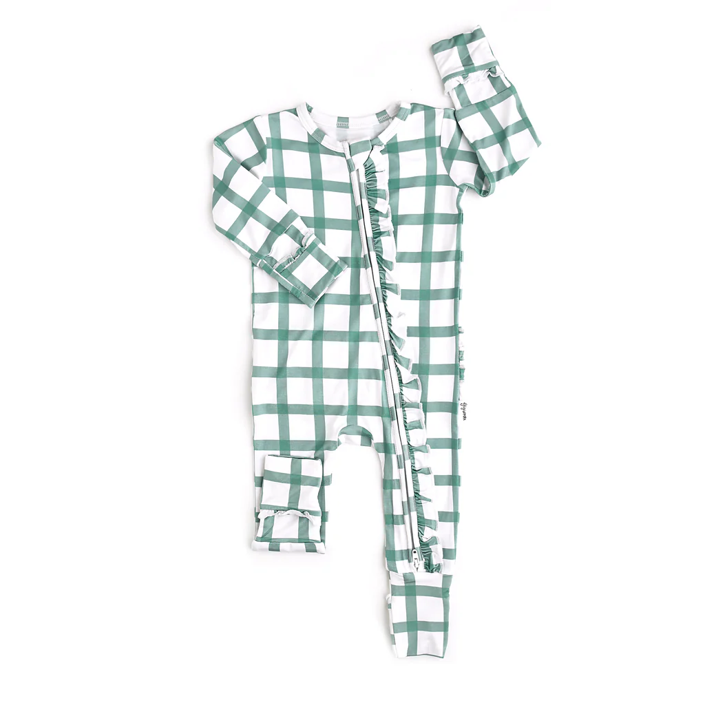 Pre order green plaid sleeper infant clothes