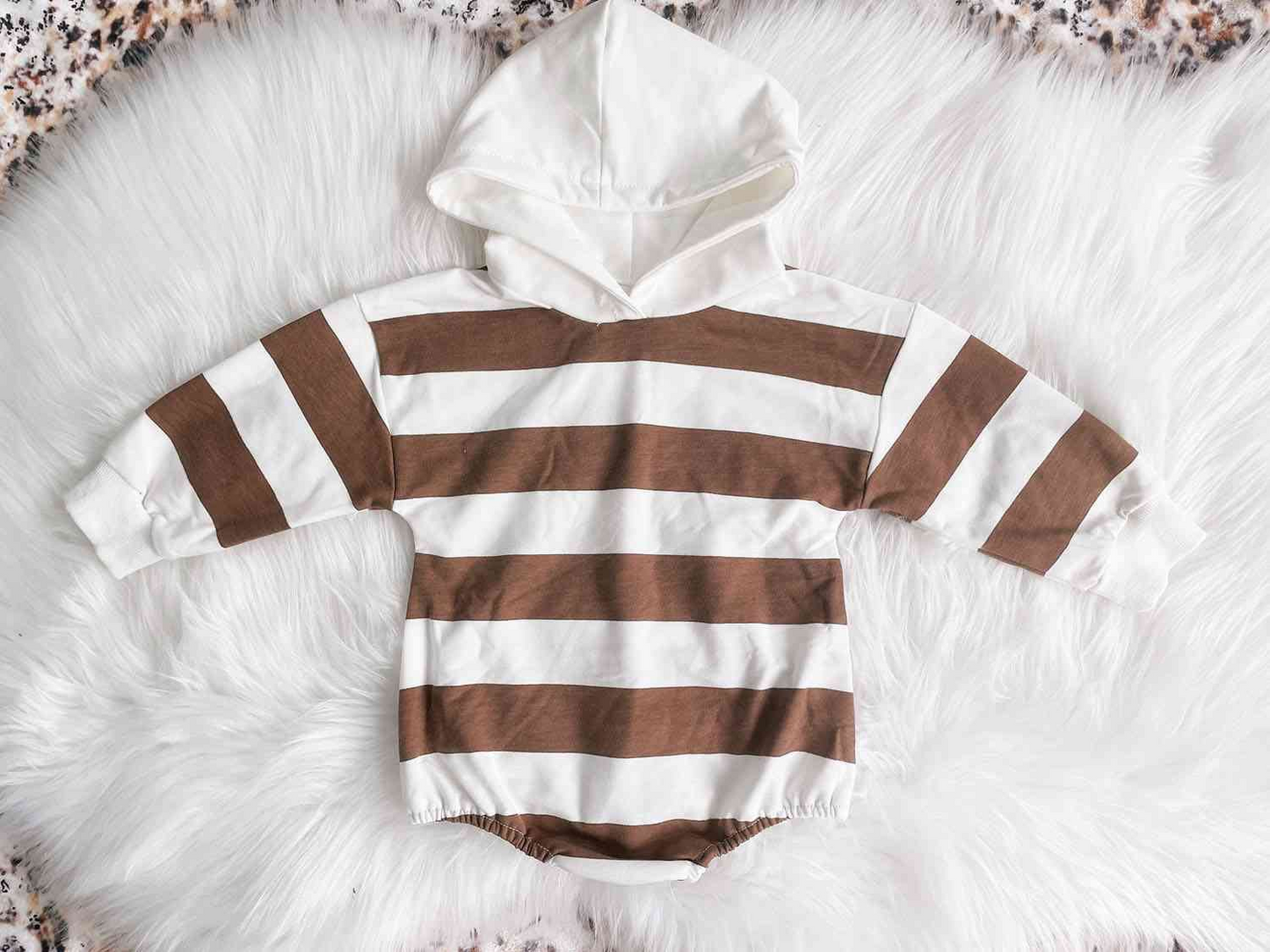 Pre order brown stripe hoodie bubble