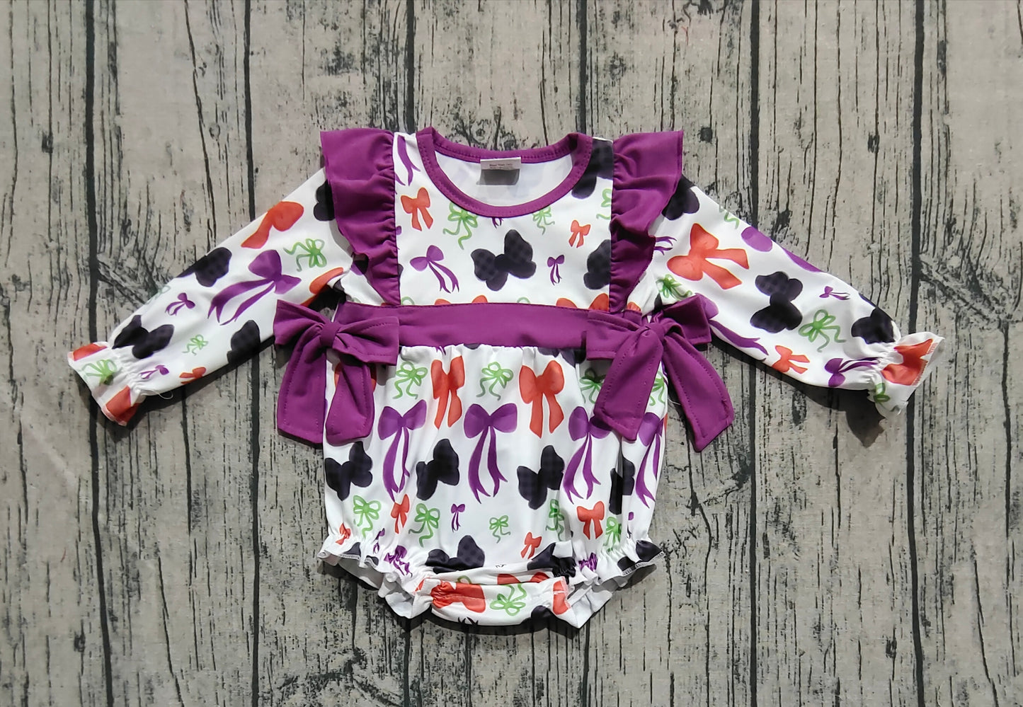 purple black Halloween bow coquette bubble