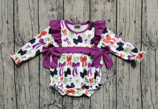purple black Halloween bow coquette bubble
