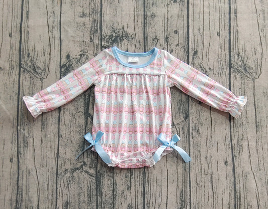 long sleeve nutcracker Christmas baby girl romper